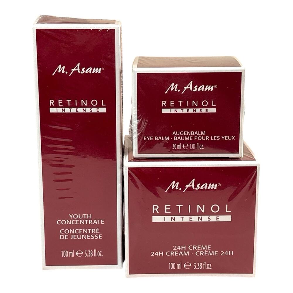 SEALED SET M. Asam "Retinol Intense" 24H Creme, Eye Balm, Youth Concentrate NEW
